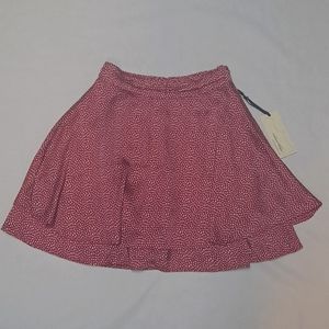 ♠️ NWT Forever 21 Burgandy and Cream Layered Disney Bounding Satin Skater Skirt